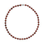 Rote Jaspis Halskette, ca. 50 cm, reiner Edelstahl ca. 162,50 ct