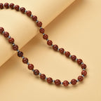Rote Jaspis Halskette, ca. 50 cm, reiner Edelstahl ca. 162,50 ct