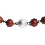 Rote Jaspis Halskette, ca. 50 cm, reiner Edelstahl ca. 162,50 ct