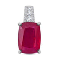 AAA afrikanischer Rubin und Moissanit-Anhänger in Silber, 8,91 ct.
