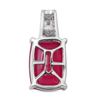 AAA Afrikanischer Rubin (Fissure gefüllt) und Moissanit-Anhänger, 925 Silber platiniert ca. 8.91 ct