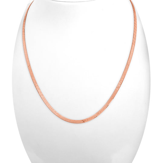 Italianische Fischgrät-Kette, ca. 45 cm mit 5 cm Extender, 925 Silber rosévergoldet ca. 4,73g