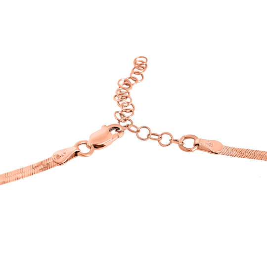 Italianische Fischgrät-Kette, ca. 45 cm mit 5 cm Extender, 925 Silber rosévergoldet ca. 4,73g