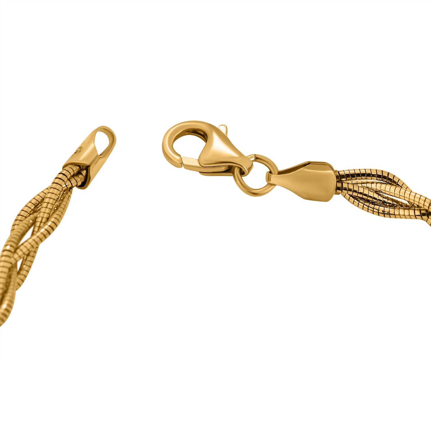 Italienisches Feder-Omega-Armband, ca. 19 cm, 925 Silber vergoldet ca. 5,78g