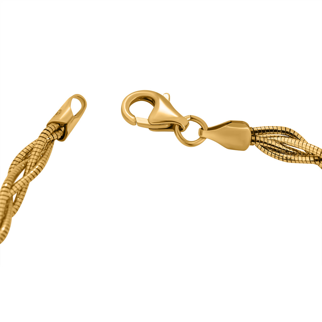 Italienisches Feder-Omega-Armband, ca. 19 cm, 925 Silber vergoldet ca. 5,78g