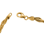 Italienisches Feder-Omega-Armband, ca. 19 cm, 925 Silber vergoldet ca. 5,78g