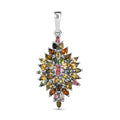 Natürlicher Mehrfach-Turmalin Cluster Anhänger in Silber, 3,68 ct.