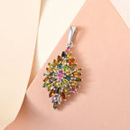 Natürlicher Mehrfach-Turmalin Anhänger, 925 Silber platiniert ca. 3.68 ct