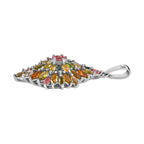 Natürlicher Mehrfach-Turmalin Anhänger, 925 Silber platiniert ca. 3.68 ct