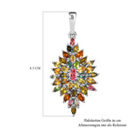 Natürlicher Mehrfach-Turmalin Anhänger, 925 Silber platiniert ca. 3.68 ct