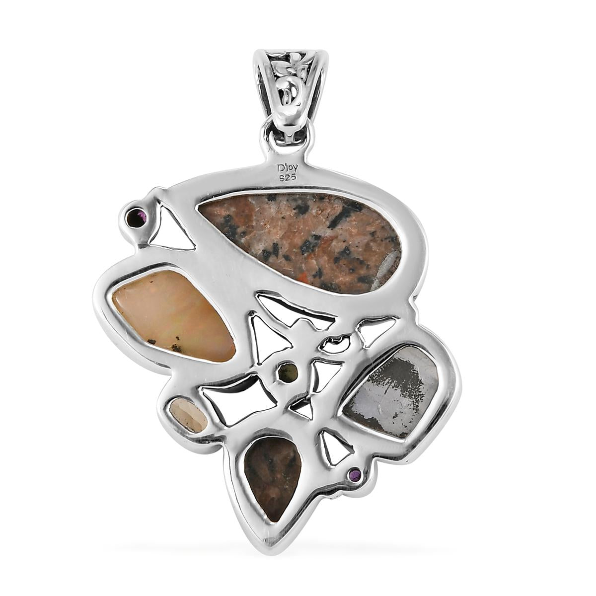 Handgearbeiteter, natürlicher Yooperlith, Welo Opal und mehrfarbiger Edelstein-Anhänger, 925 Silber ca. 14,76 ct