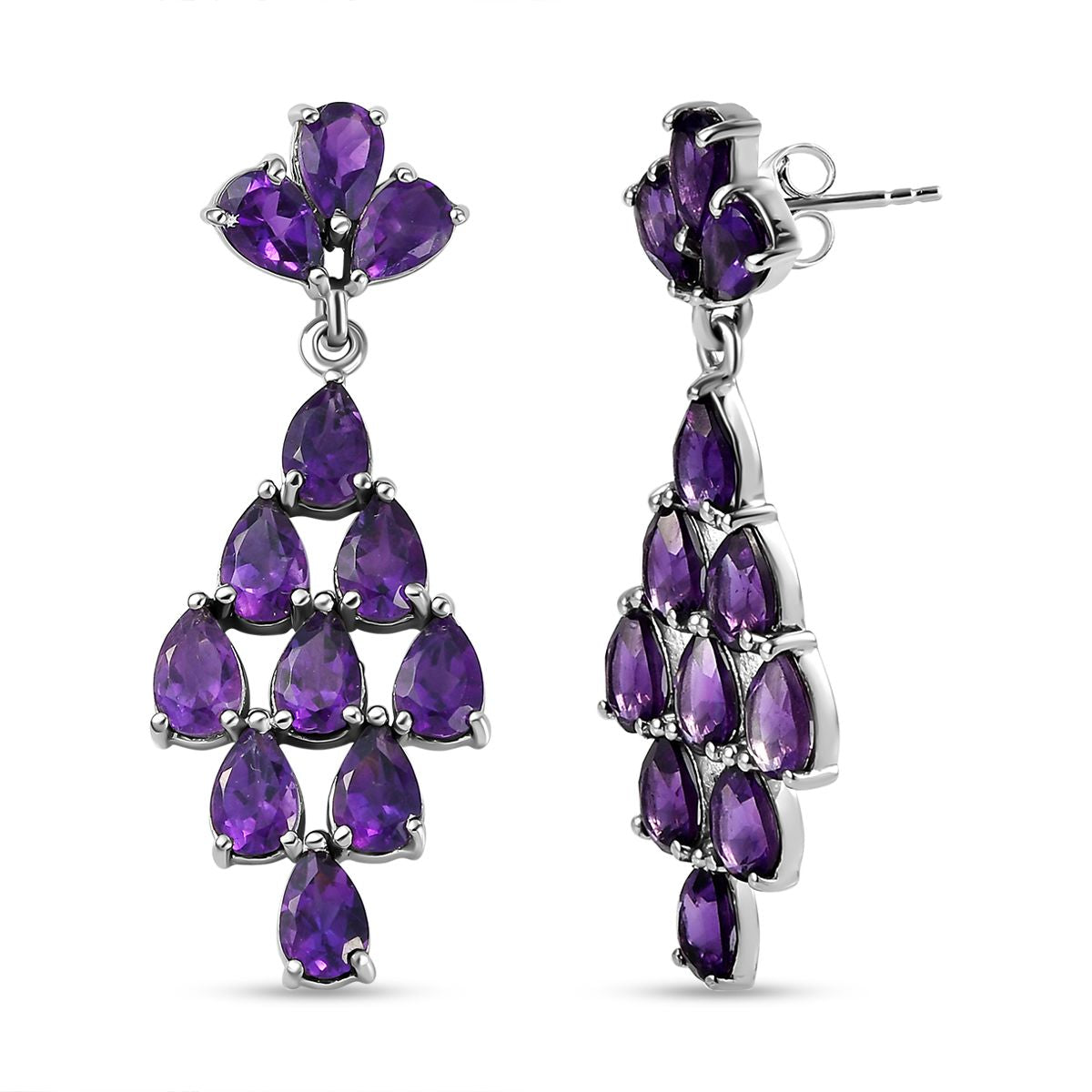 Lusaka Amethyst-Ohrringe, 925 Silber platiniert ca. 8,71 ct