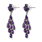 Lusaka Amethyst-Ohrringe, 925 Silber platiniert ca. 8,71 ct