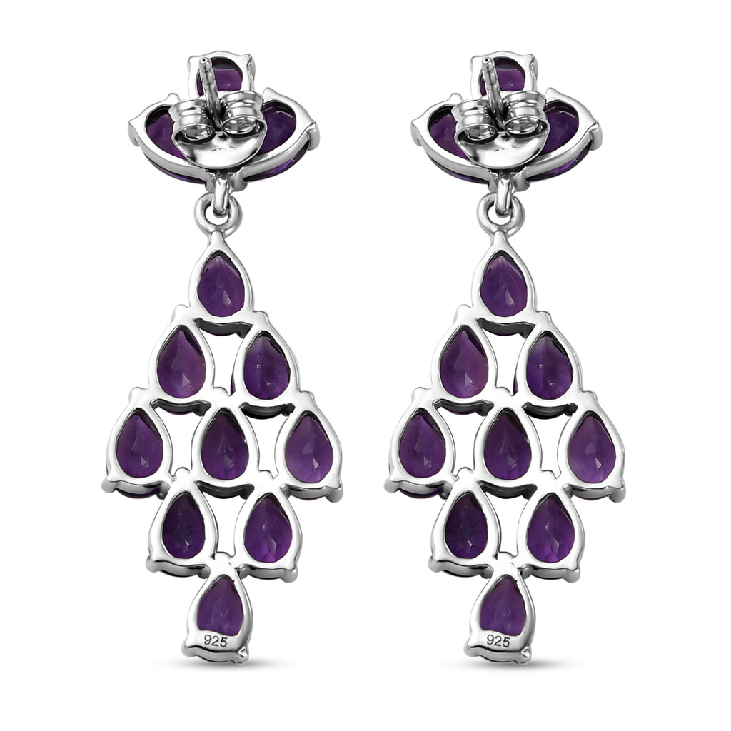 Lusaka Amethyst-Ohrringe, 925 Silber platiniert ca. 8,71 ct