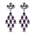 Lusaka Amethyst-Ohrringe, 925 Silber platiniert ca. 8,71 ct