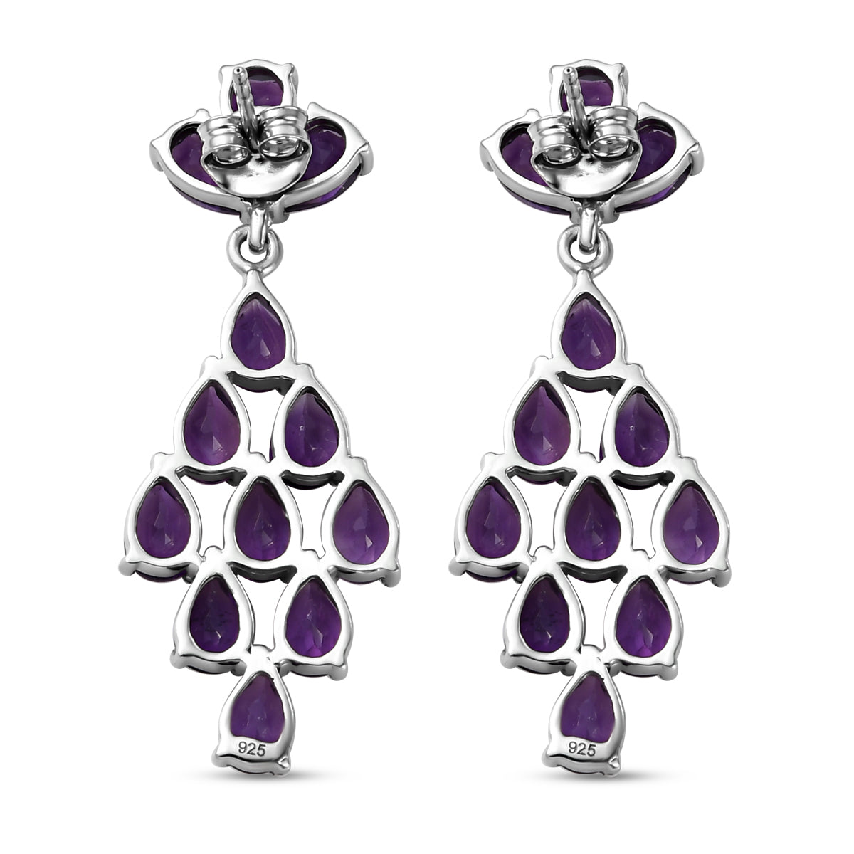 Lusaka Amethyst-Ohrringe, 925 Silber platiniert ca. 8,71 ct