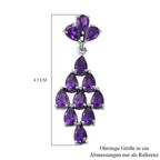 Lusaka Amethyst-Ohrringe, 925 Silber platiniert ca. 8,71 ct