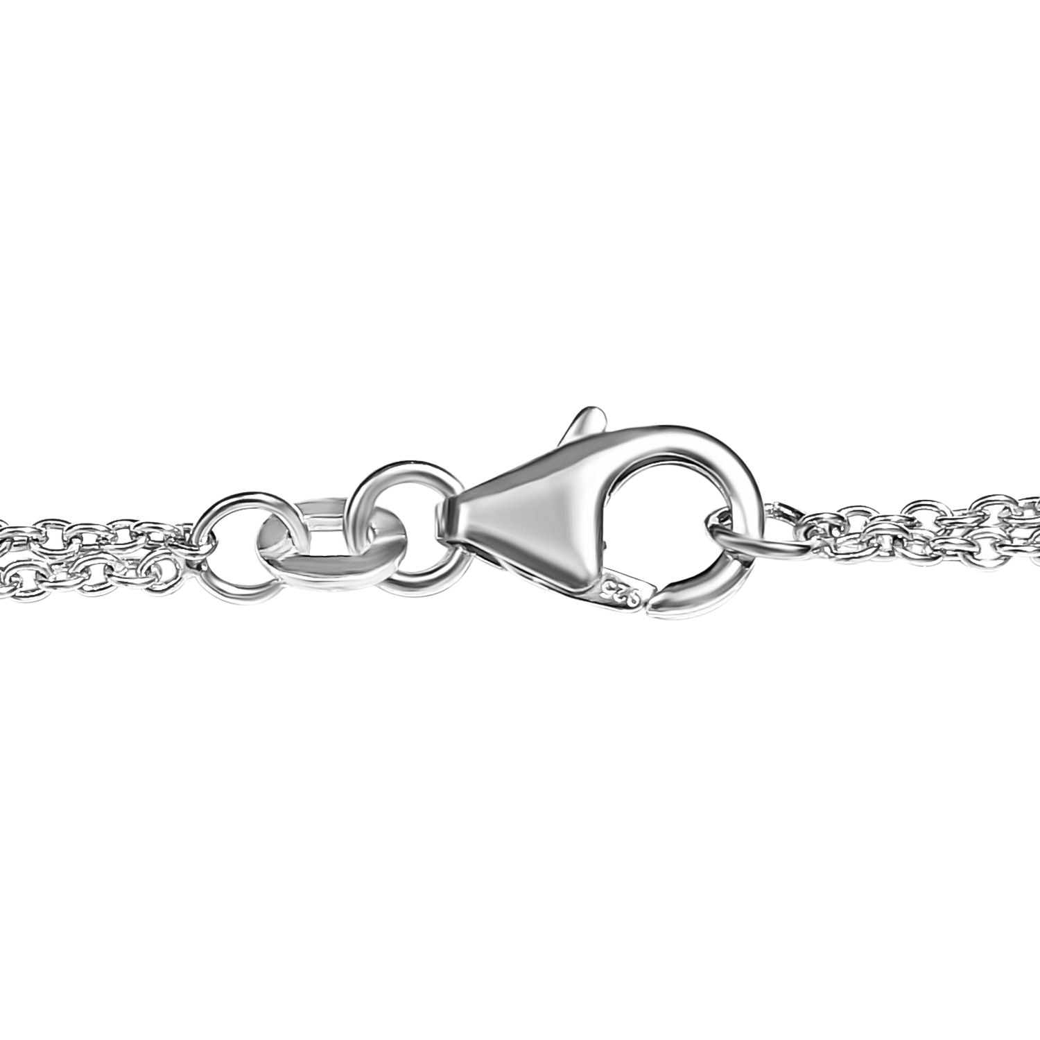 Rhodolith Granat-Collier, ca. 45 cm, 925 Silber platiniert ca. 17.57 ct