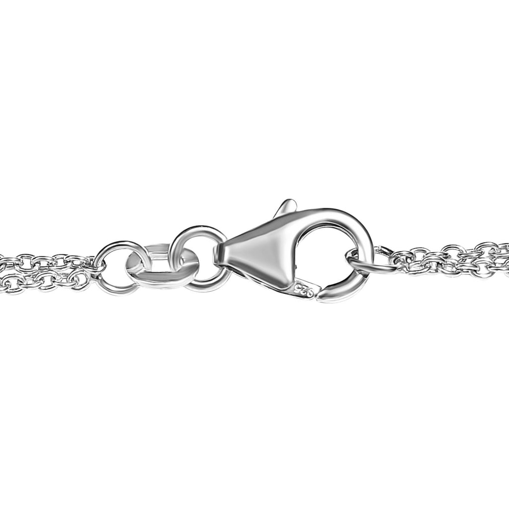 Rhodolith Granat-Collier, ca. 45 cm, 925 Silber platiniert ca. 17.57 ct