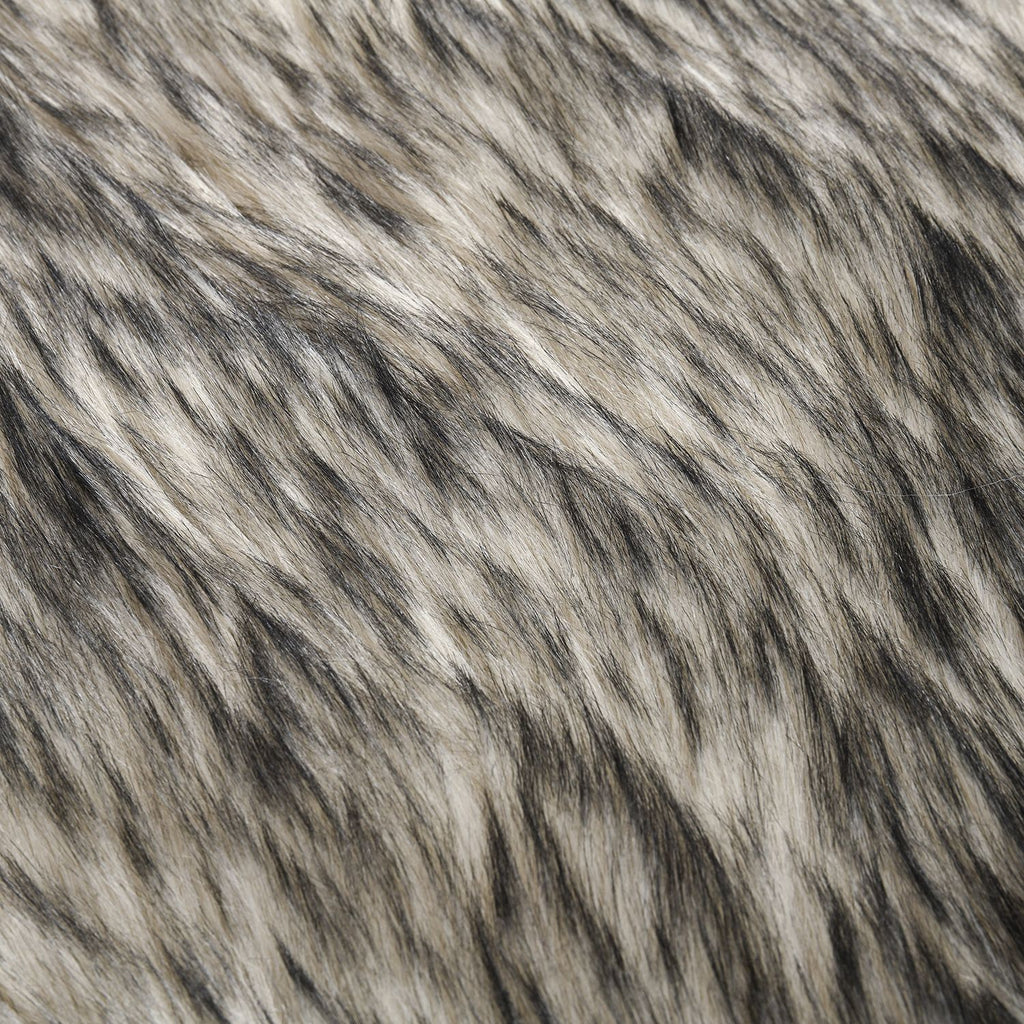 Seidenweicher und langfloriger Kunstfellteppich, 100x60 cm, grau