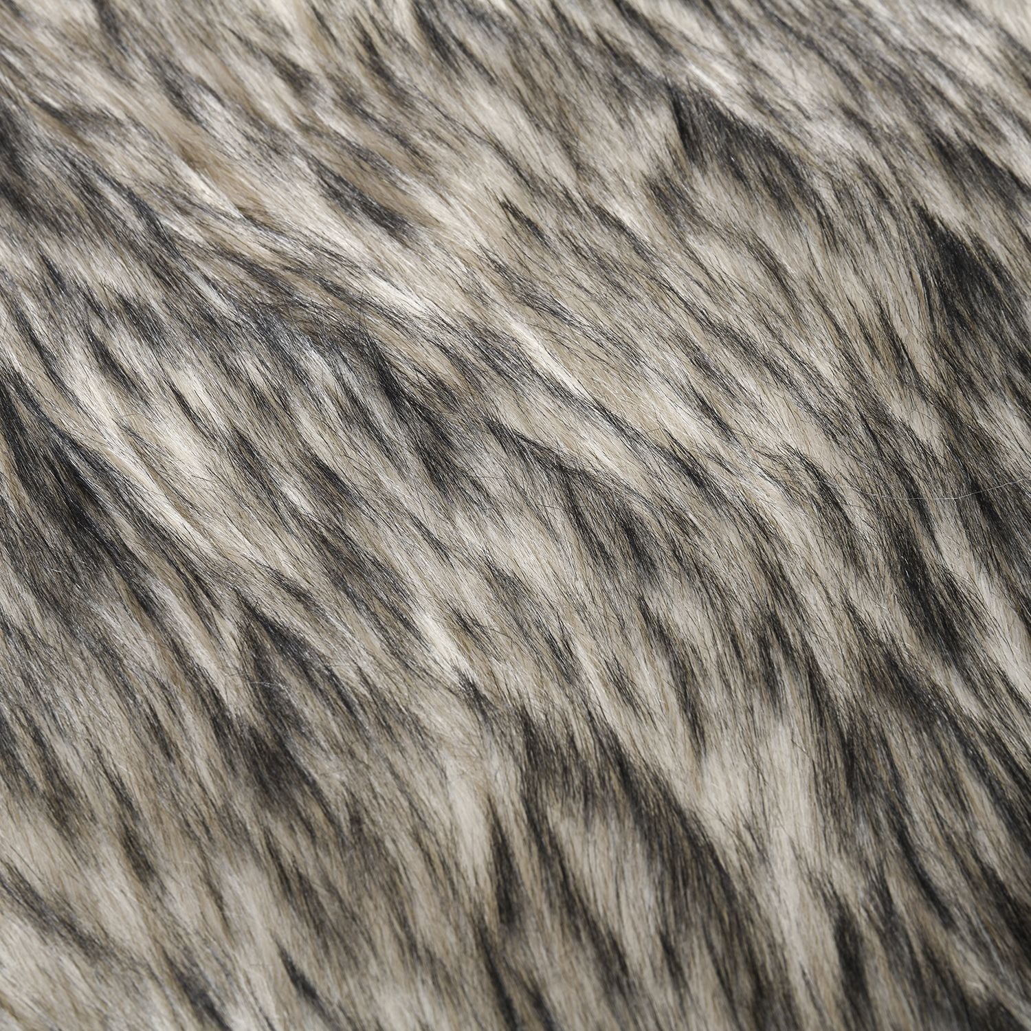 Seidenweicher und langfloriger Kunstfellteppich, 100x60 cm, grau