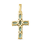 AA Äthiopischer Smaragd Kreuz-Anhänger, 925 Silber Gelbgold Vermeil ca. 1.27 ct