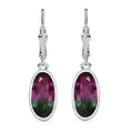 Wassermelonen-Quarz-Triplett Ohrringe 925 Silber platiniert ca. 6.78 ct