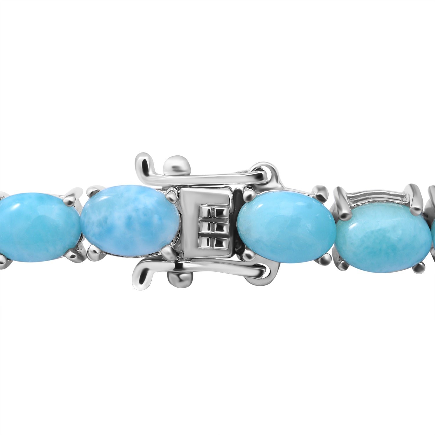 Larimar-Armband, ca. 20 cm, 925 Silber platiniert ca. 25,76 ct