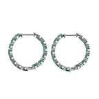 Kagem sambische Smaragd-Creolen, 925 Silber platiniert ca. 6.05 ct