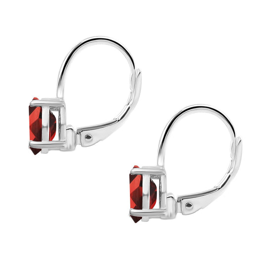 Rote Granat-Ohrringe, 925 Silber ca. 2,04 ct