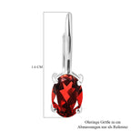 Rote Granat-Ohrringe, 925 Silber ca. 2,04 ct