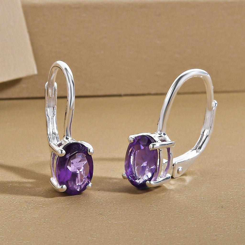 Afrikanische Amethyst-Ohrringe, 925 Silber, ca. 1.46 ct