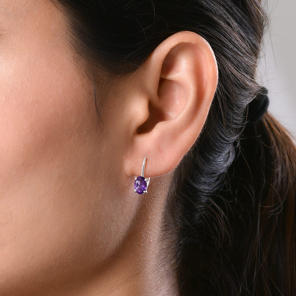 Afrikanische Amethyst-Ohrringe, 925 Silber, ca. 1.46 ct