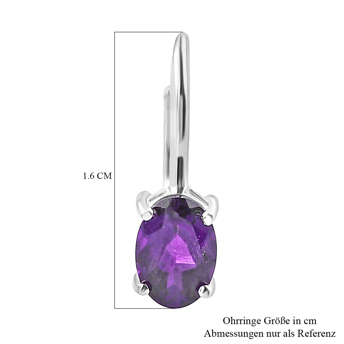 Afrikanische Amethyst-Ohrringe, 925 Silber, ca. 1.46 ct