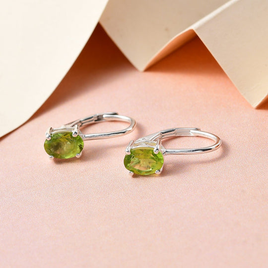 Natürliche Peridot-Ohrringe, 925 Silber ca. 1.64 ct