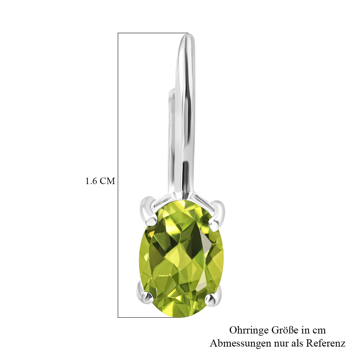 Natürliche Peridot-Ohrringe, 925 Silber ca. 1.64 ct