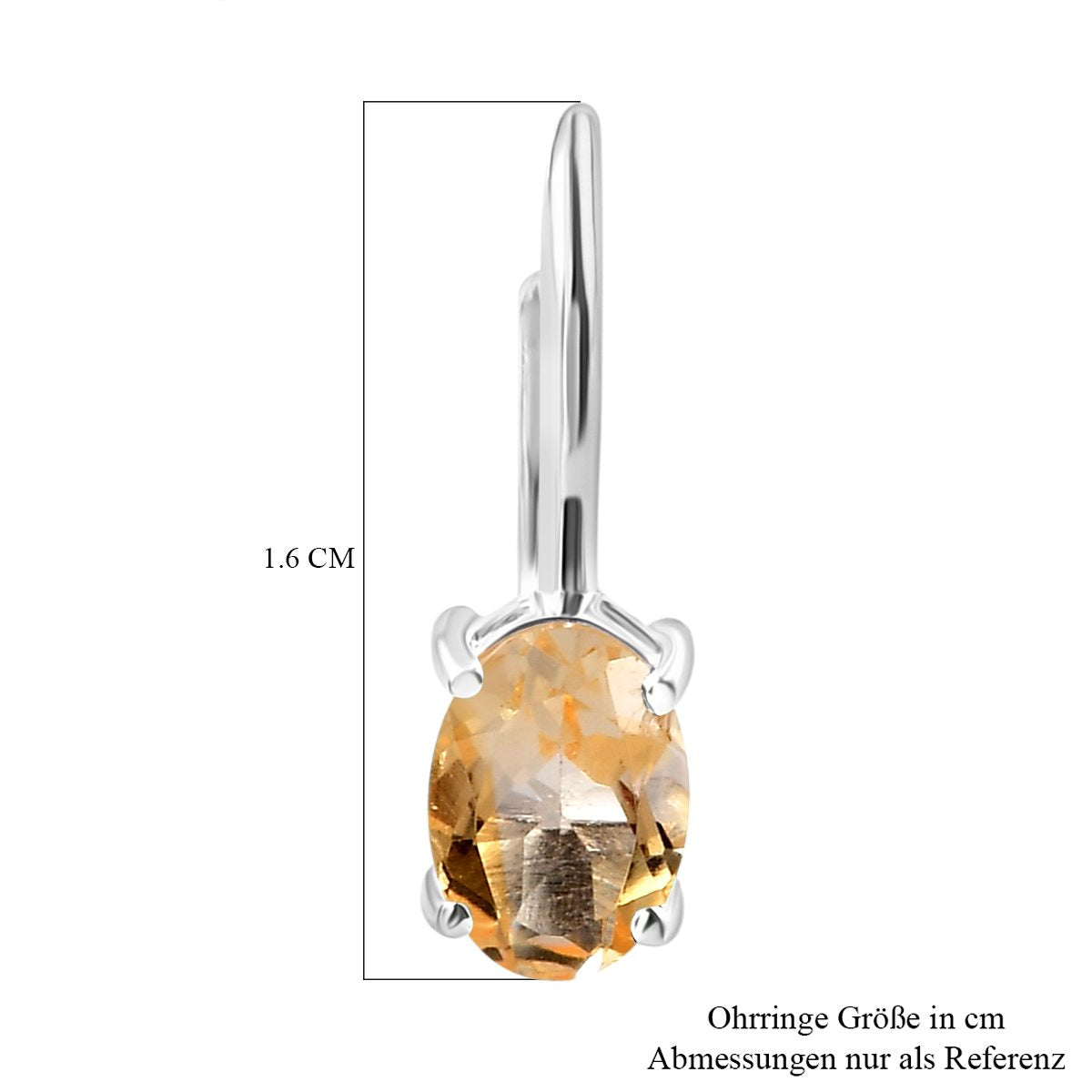 Citrin-Ohrringe, 925 Silber ca. 1,50 ct