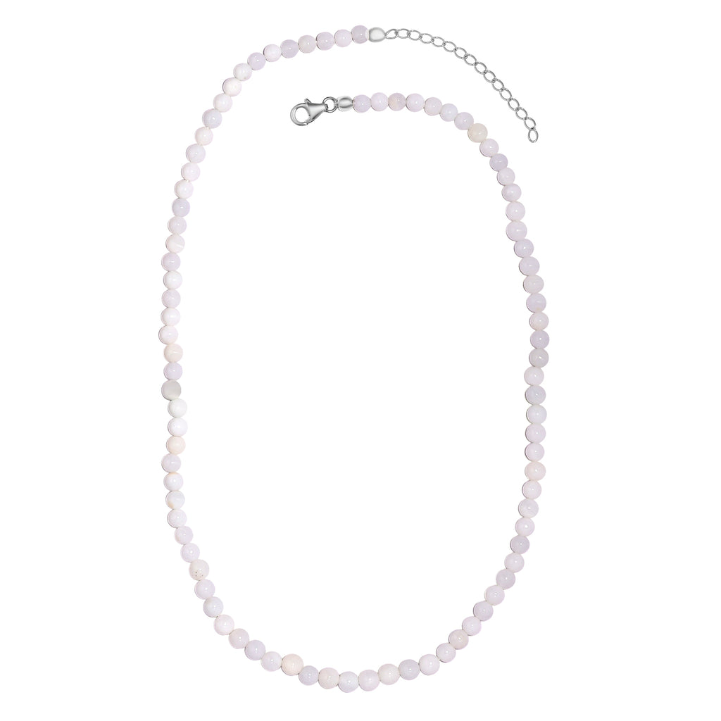 Weiße Opal-Halskette, ca. 45 cm, 925 Silber ca. 72.00 ct