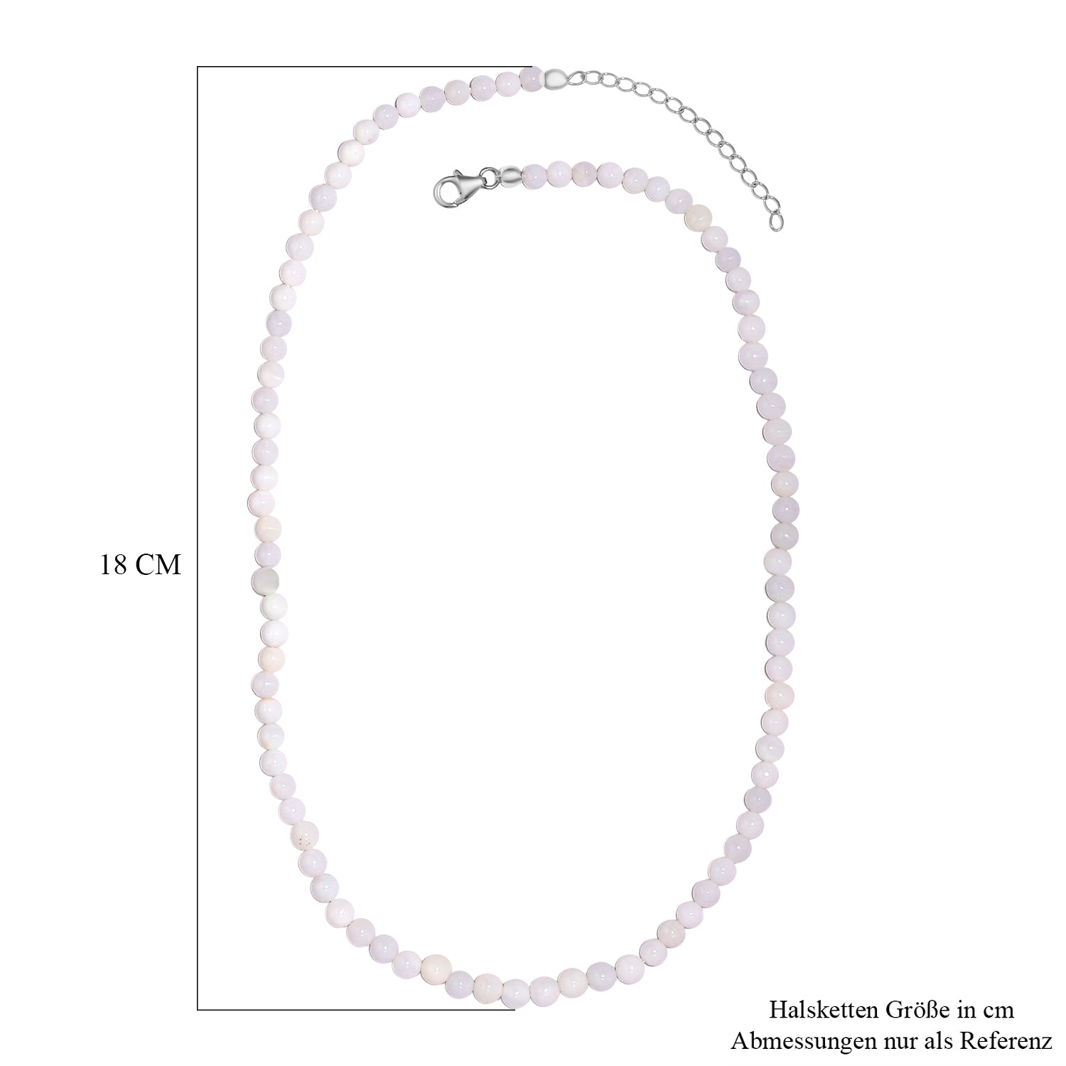 Weiße Opal-Halskette, ca. 45 cm, 925 Silber ca. 72.00 ct