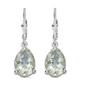 Prasiolith-Ohrringe, 925 Silber platiniert ca. 9,99 ct