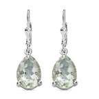 Prasiolith-Ohrringe, 925 Silber platiniert ca. 9,99 ct