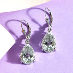 Prasiolith-Ohrringe, 925 Silber platiniert ca. 9,99 ct