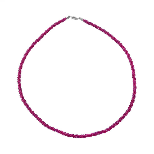 Mehrfarbige Edelstein Halskette, 45cm, 925 Silber - 100 ct.