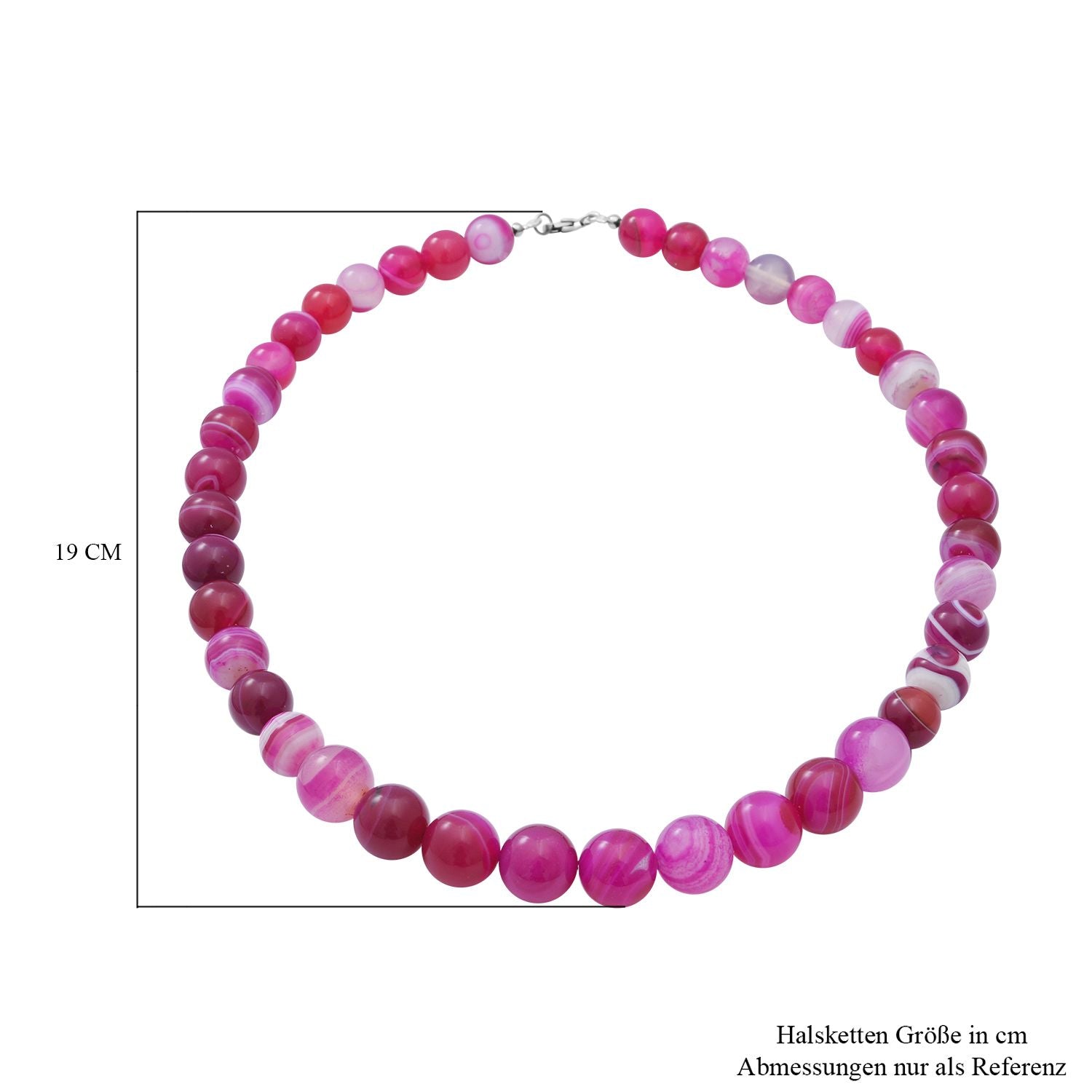 Rote Achat-Halskette, ca. 50 cm, 925 Silber