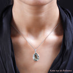 Prasiolith-Anhänger, 925 Silber platiniert ca. 10,68 ct