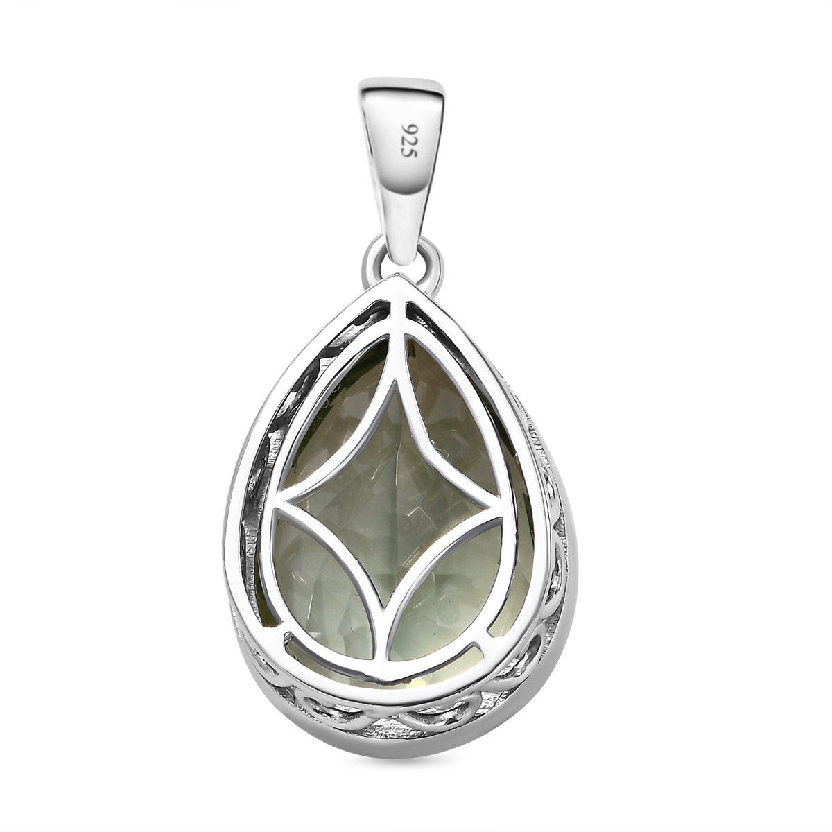 Prasiolith-Anhänger, 925 Silber platiniert ca. 10,68 ct