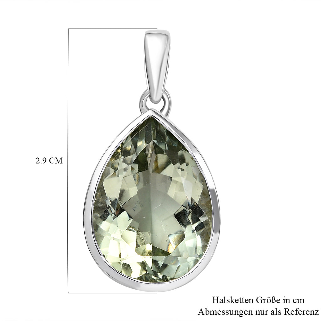 Prasiolith-Anhänger, 925 Silber platiniert ca. 10,68 ct