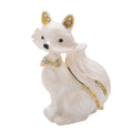 Tablettendöschen mit weißen Kristallen, emailliert, weiß, 5,2x7,2 cm, Fuchs