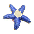 Tablettendöschen mit weißen Kristallen, emailliert, Seestern, Blau