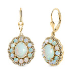 Natürliche, äthiopische Welo Opal-Ohrringe, 925 Silber Gelbgold Vermeil ca. 5.47 ct